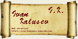Ivan Kalušev vizit kartica
